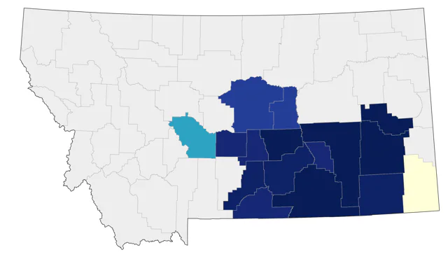 Cassin's Kingbird county map