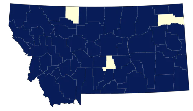 Cedar Waxwing county map