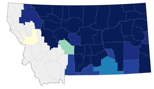 Chestnut-collared Longspur county map
