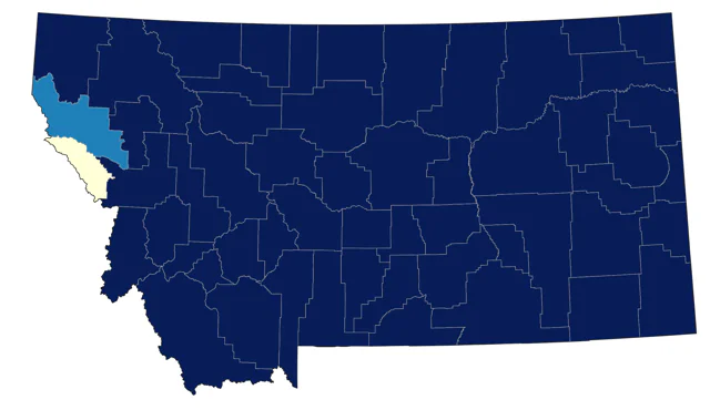Common Grackle county map