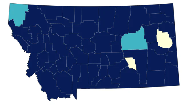 Double-crested Cormorant county map