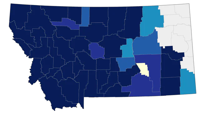 Dusky Flycatcher county map