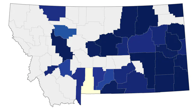 Eastern Bluebird county map