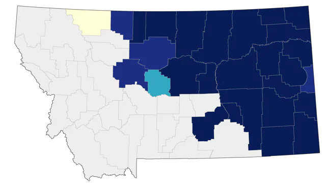 Eastern Warbling Vireo county map