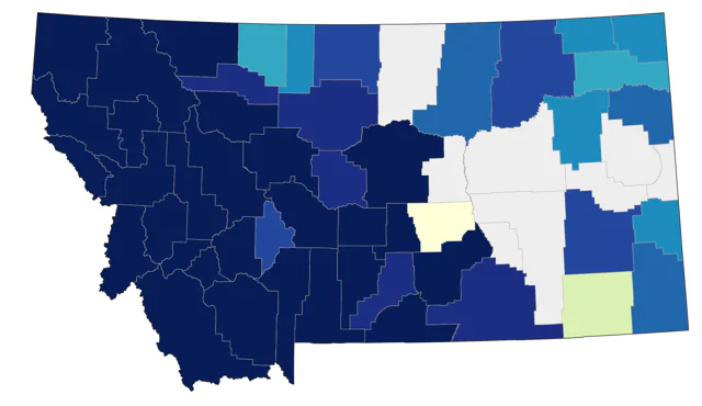 Golden-crowned Kinglet county map