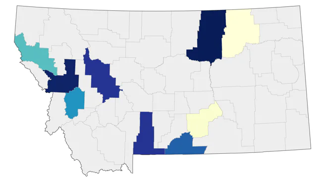 Golden-crowned Sparrow county map