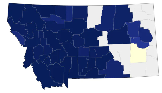 Gray-crowned Rosy-Finch county map