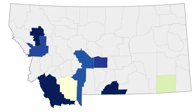 Gray Flycatcher county map