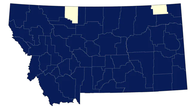 Great Blue Heron county map