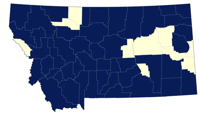 Great Horned Owl county map