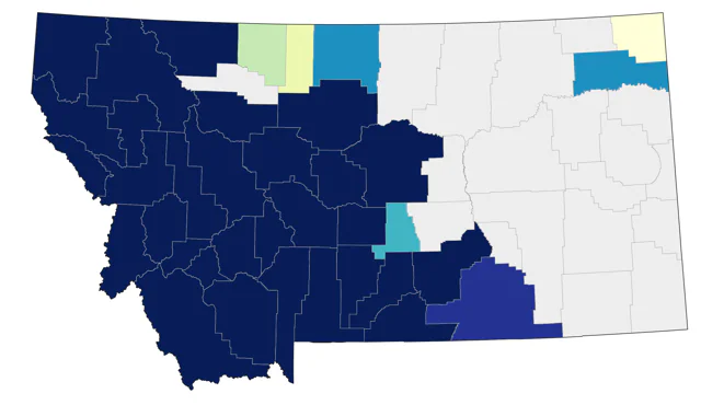 Hammond's Flycatcher county map