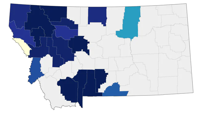 Harlequin Duck county map