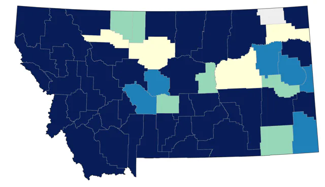 Hooded Merganser county map