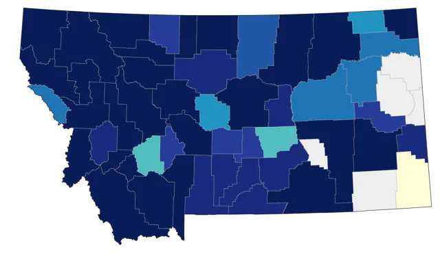 Horned Grebe county map