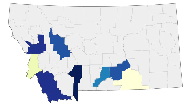 Indian Peafowl county map