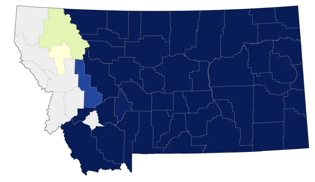 Lark Bunting county map