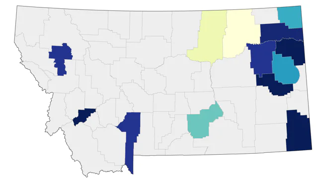 Least Tern county map