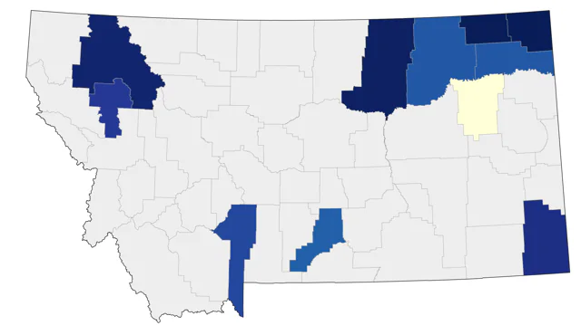LeConte's Sparrow county map