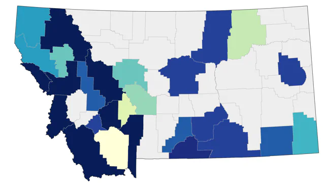 Lesser Goldfinch county map