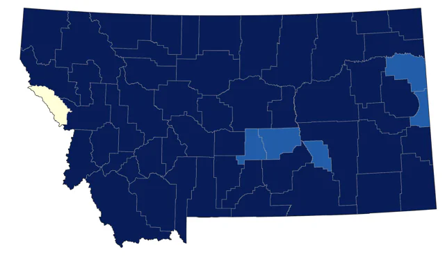 Lesser Scaup county map