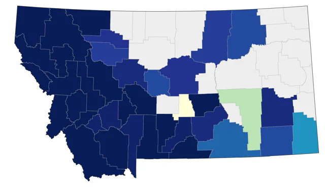 Lewis's Woodpecker county map
