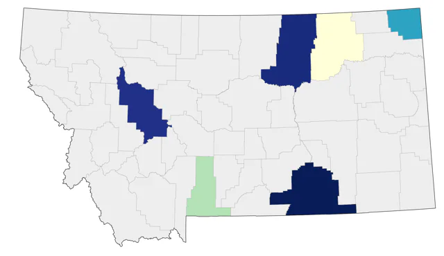Little Blue Heron county map