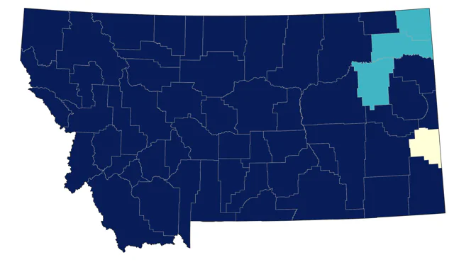 Mountain Bluebird county map