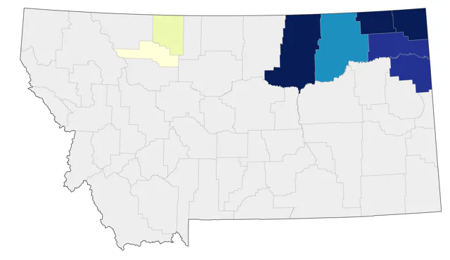 Nelson's Sparrow county map