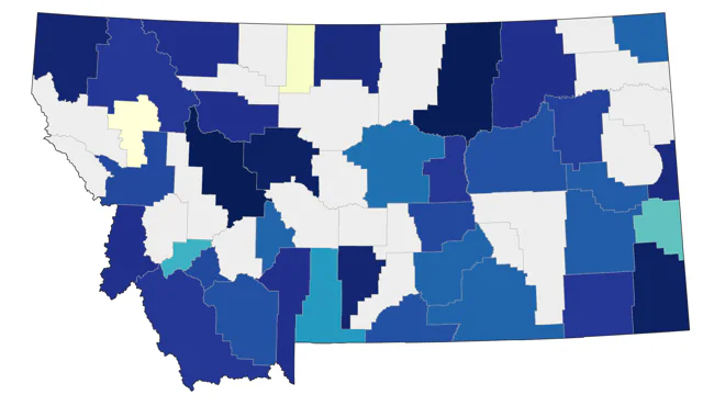 Northern Mockingbird county map