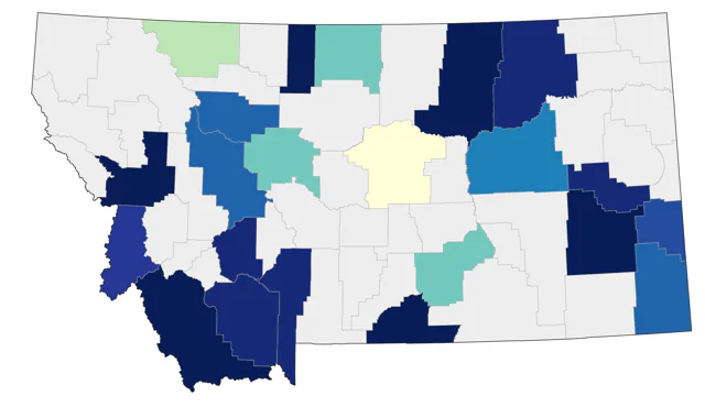Northern Parula county map