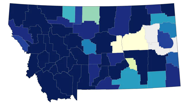 Northern Waterthrush county map