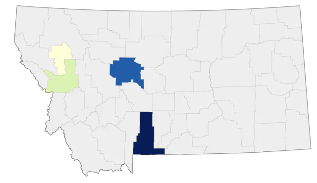 Prairie Warbler county map