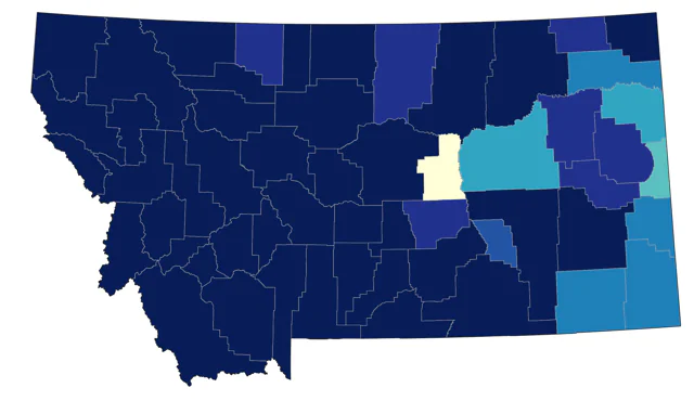 Ruby-crowned Kinglet county map