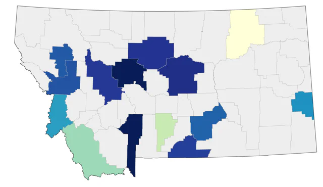 Scissor-tailed Flycatcher county map