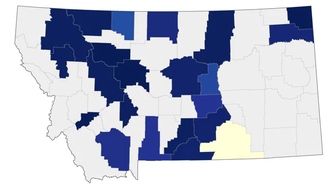 Short-billed Dowitcher county map
