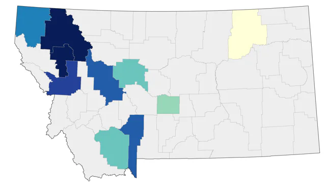 Short-billed Gull county map