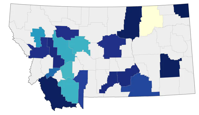 Snowy Egret county map