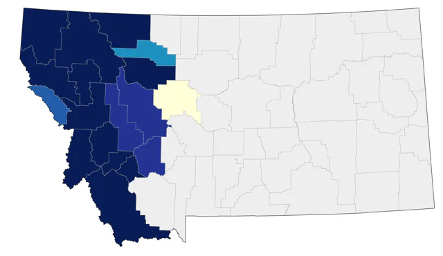 Spruce Grouse county map