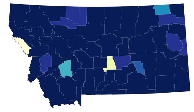 Western Grebe county map
