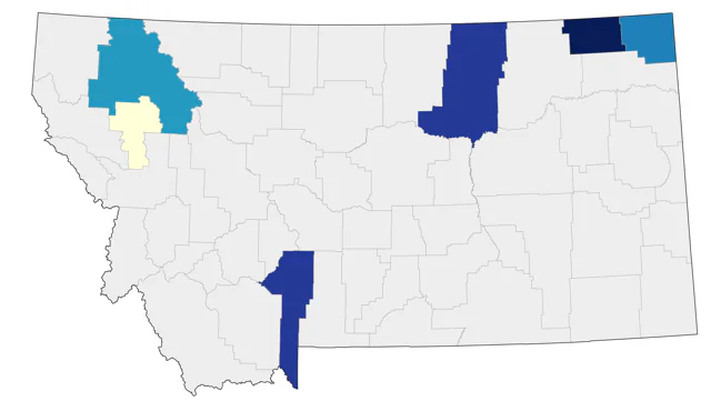 Yellow Rail county map