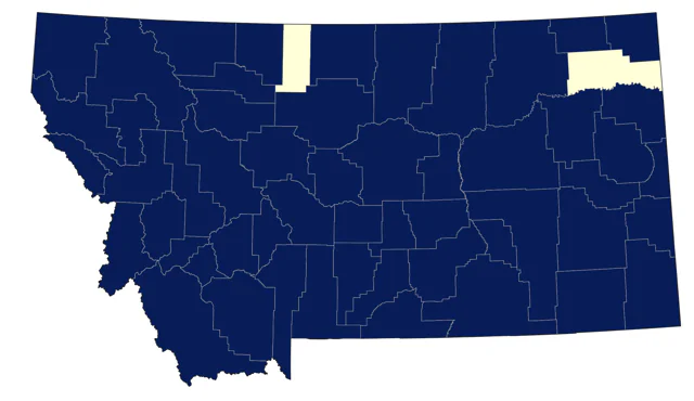 Yellow-rumped Warbler county map
