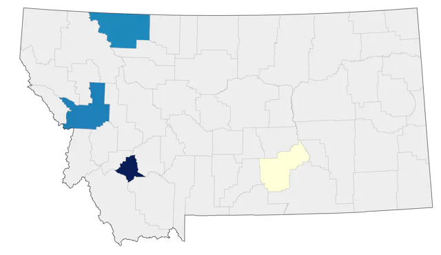 Yellow-throated Warbler county map