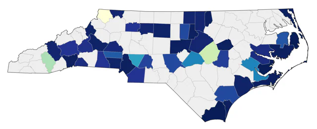 American Avocet county map