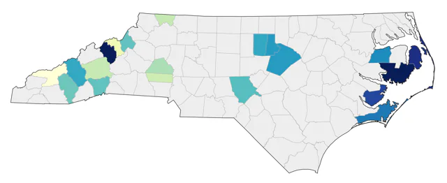 American Goshawk county map