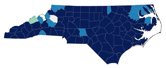 American Pipit county map