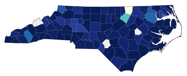 American Wigeon county map