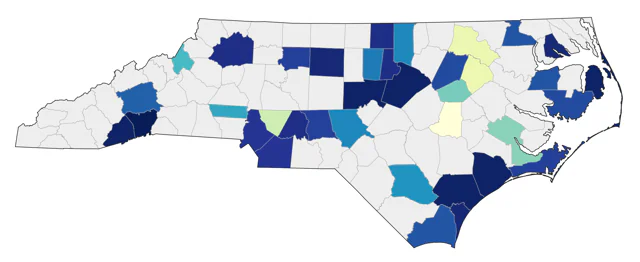 Baird's Sandpiper county map