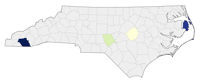 Bicknell's Thrush county map