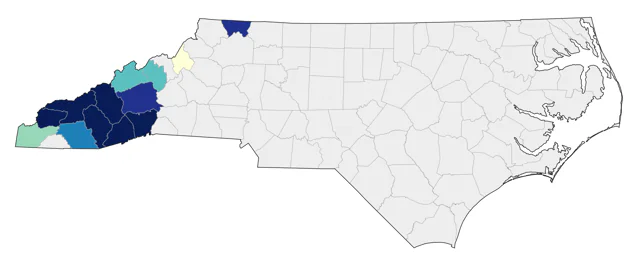 Black-capped Chickadee county map