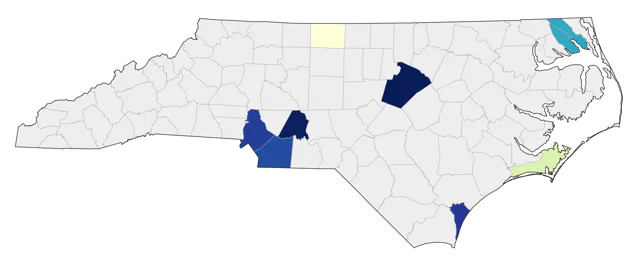 Black-headed Grosbeak county map